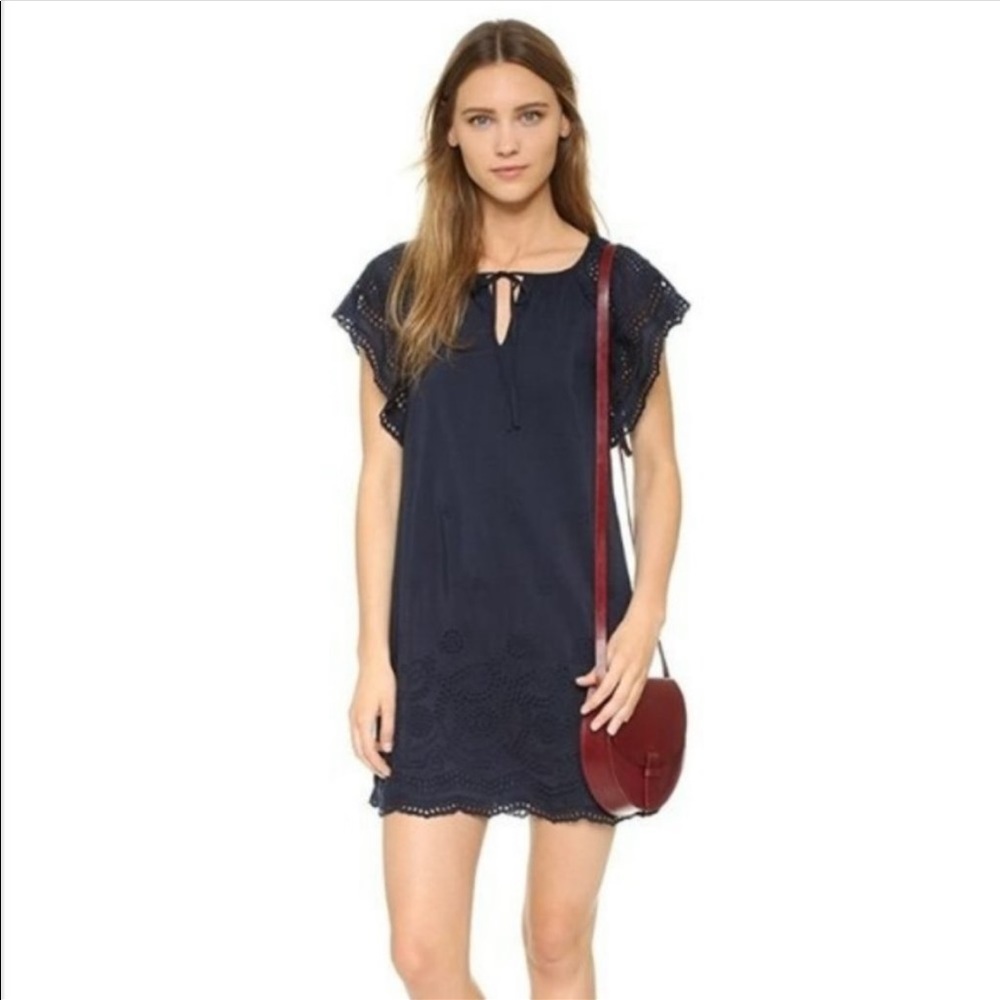Madewell Navy Moontide Eyelet Dress. XXS